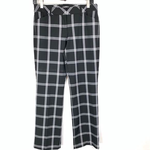 women's windowpane plaid pants